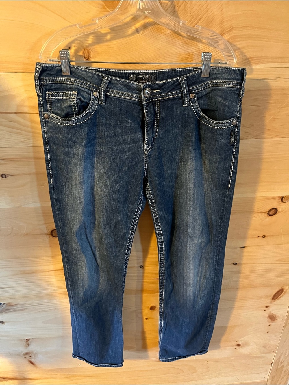 Sliver Jean Co Sam Boyfriend Women's Dark Wash Jeans Size W34/L28